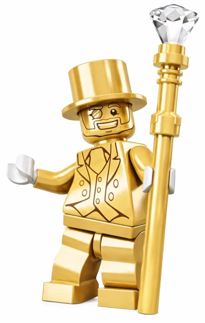 MOC Mr. Gold! -Chrome Finish - Custom Minifig