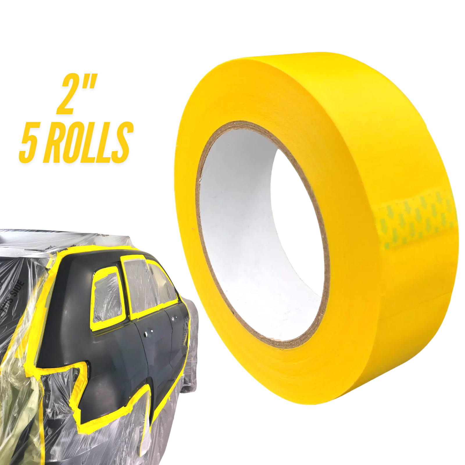 5 x Rolls Car Masking Tape Body Spray Painting Masking Tape 2 INCH 50MM x 50M