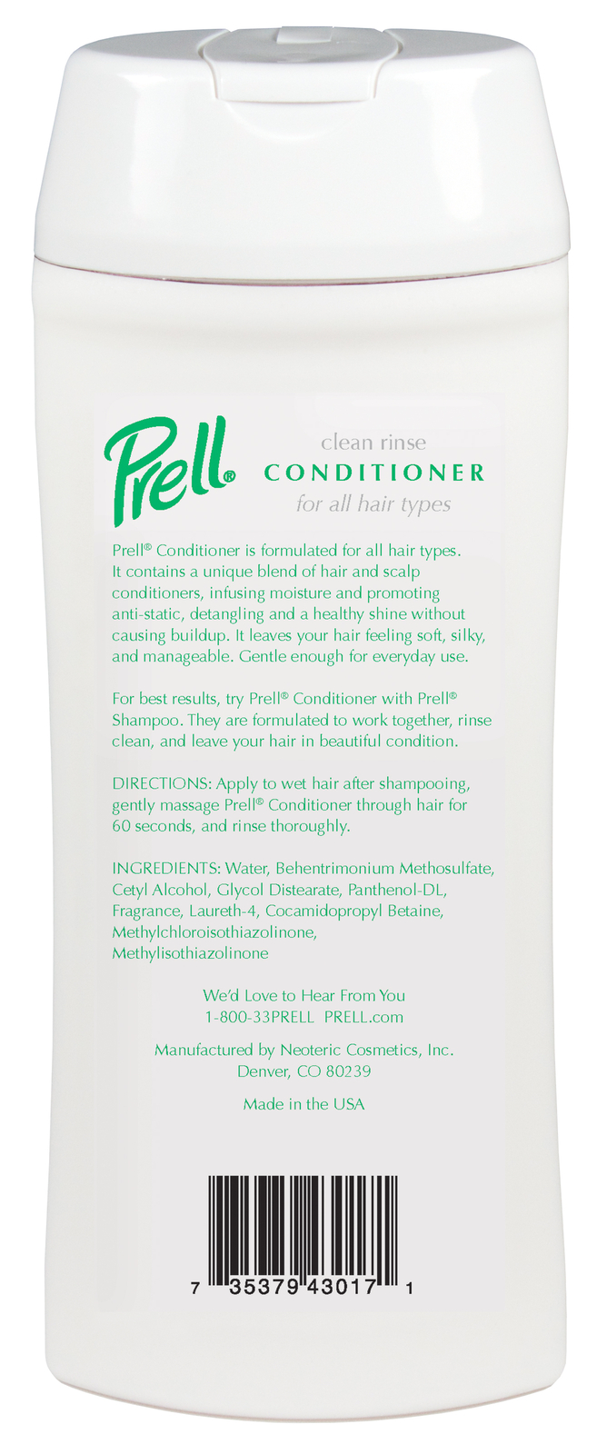 3 Pack PRELL Moisturizing Clean Rinse Conditioner, 13.5 oz each