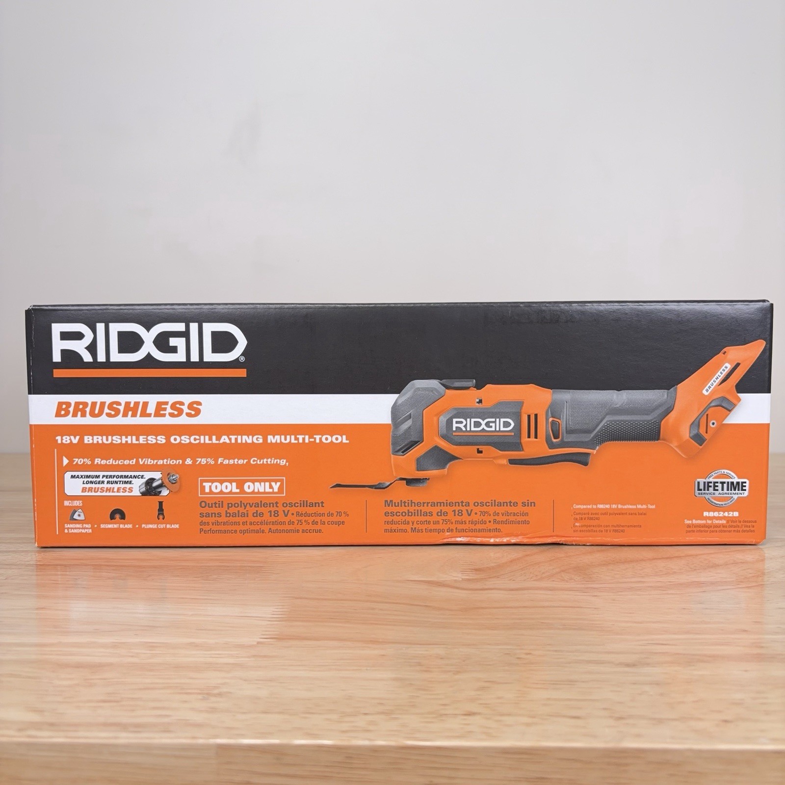 NEW RIDGID 18V Brushless Cordless Oscillating Multi-Tool (Tool Only) R86242B