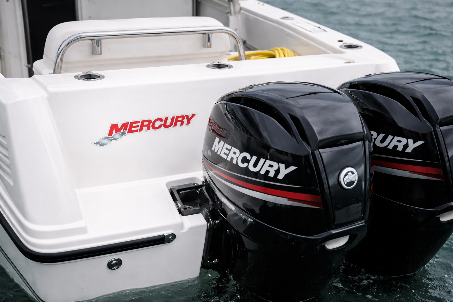 PAIR OF (2) MERCURY OUTBOARD MOTOR DECALS/STICKERS 1.4X8 BOATING FISHING p104