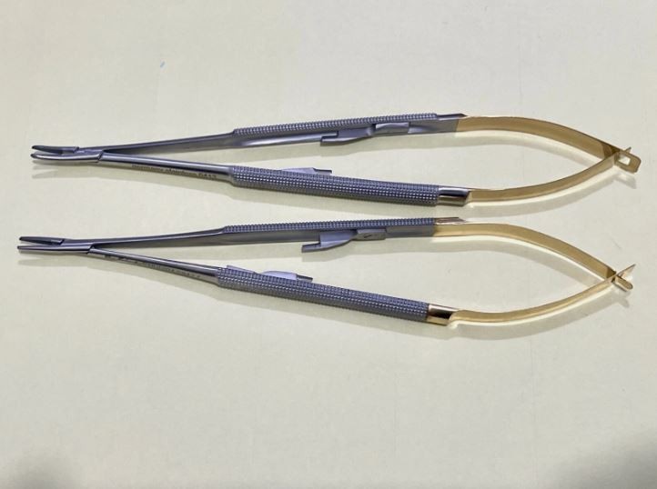 Lot of 2 HU FRIEDY Castroviejo straight Needle Holder 7" 18cm NH5024SiM NH5024RC