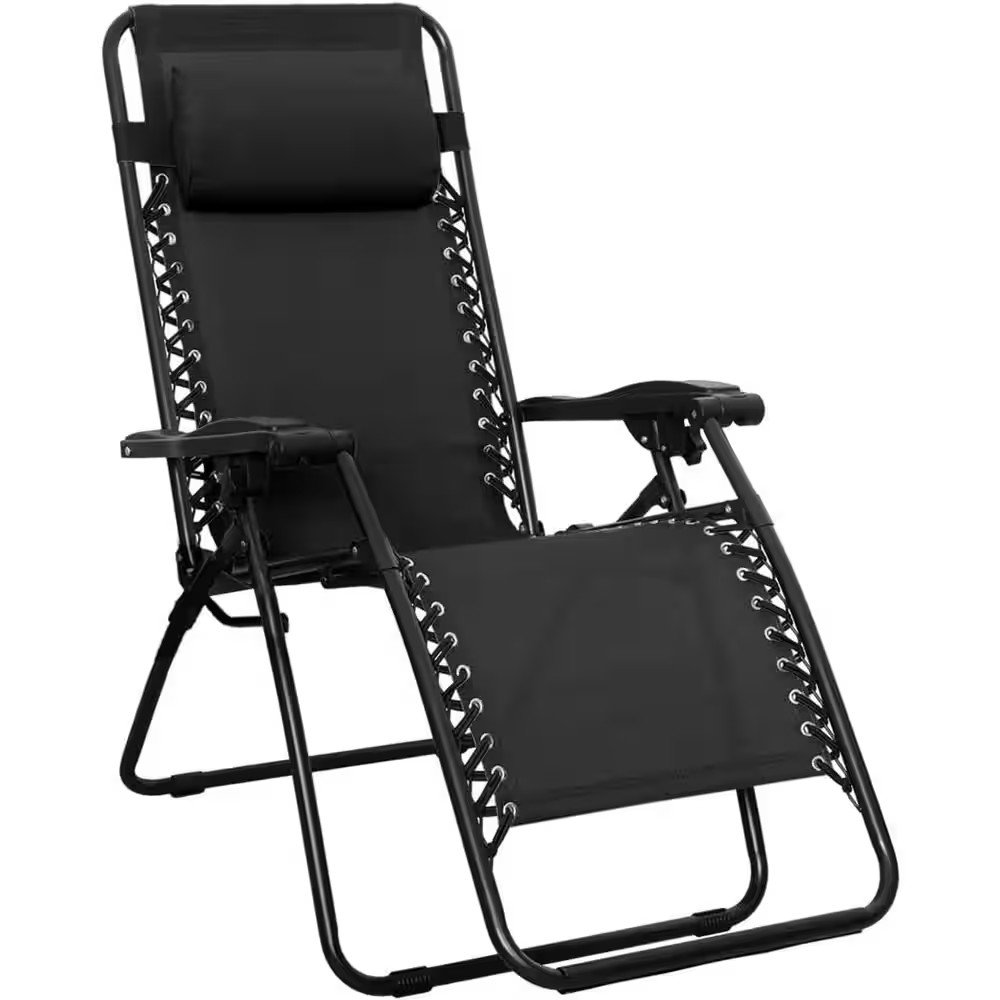 Black Carbon Metal Steel Outdoor Adjustable Zero Gravity Folding Reclining with