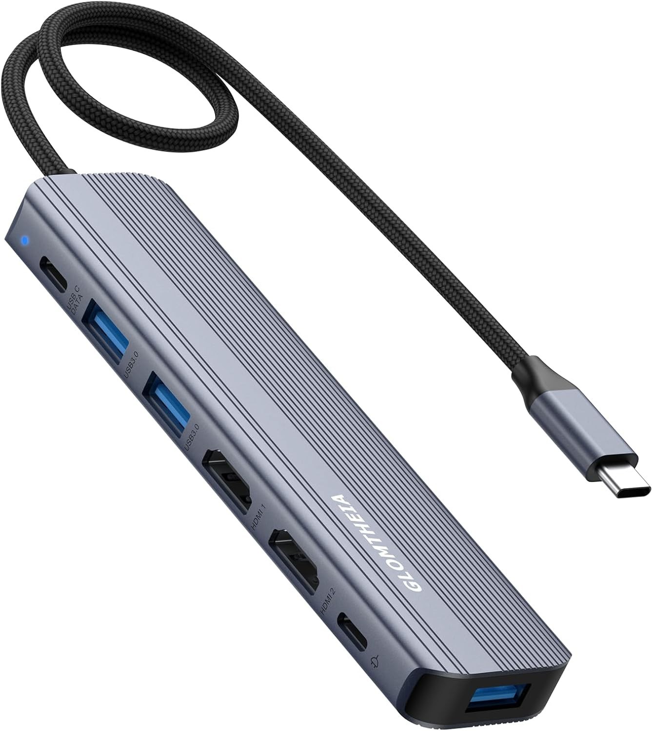 Glomtheia USB C Hub Docking Station Dual Monitor for Laptop, MacBook Air/Pro