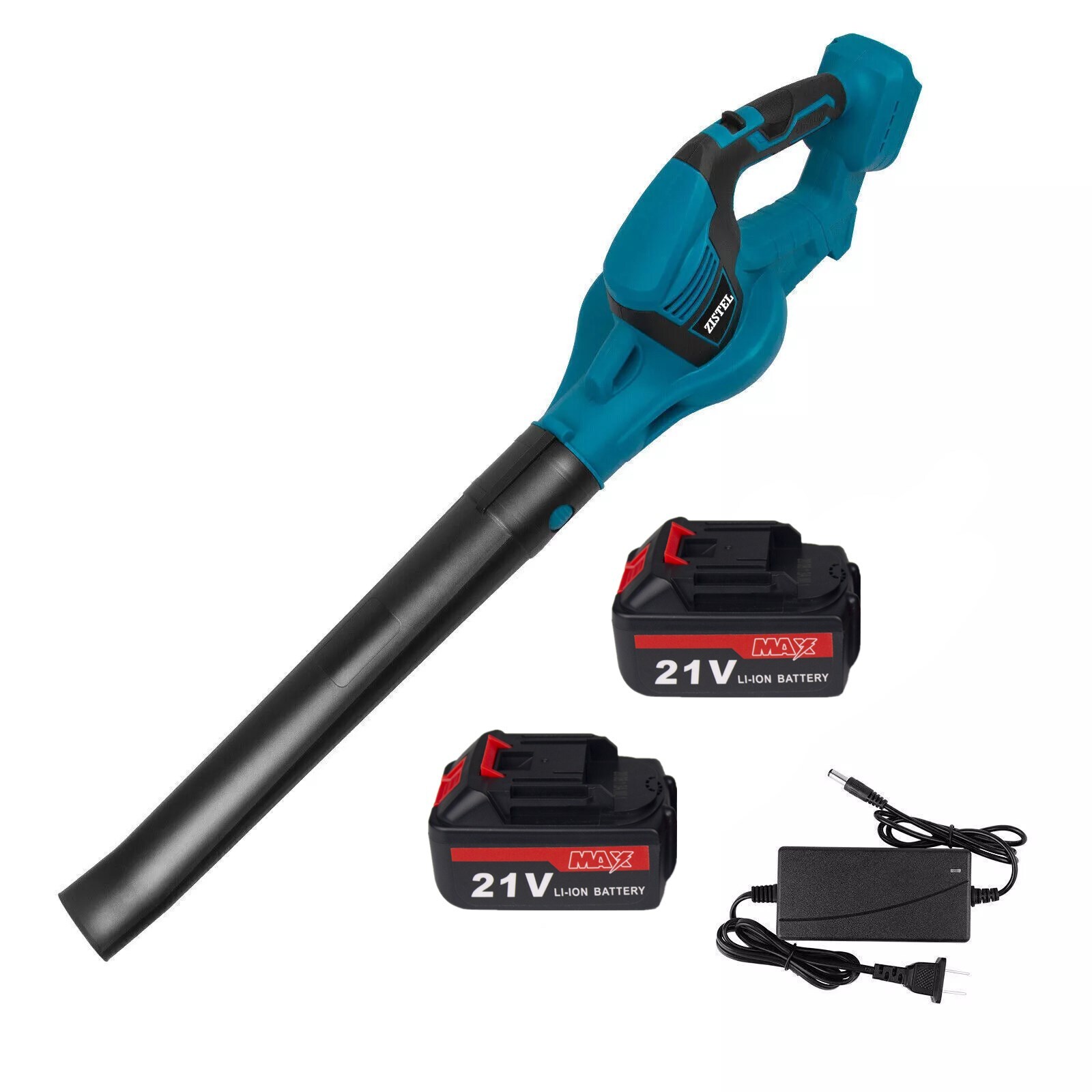 Electric Cordless Leaf Blower Garden Brushless Power Tool Charger + 2 Batteries