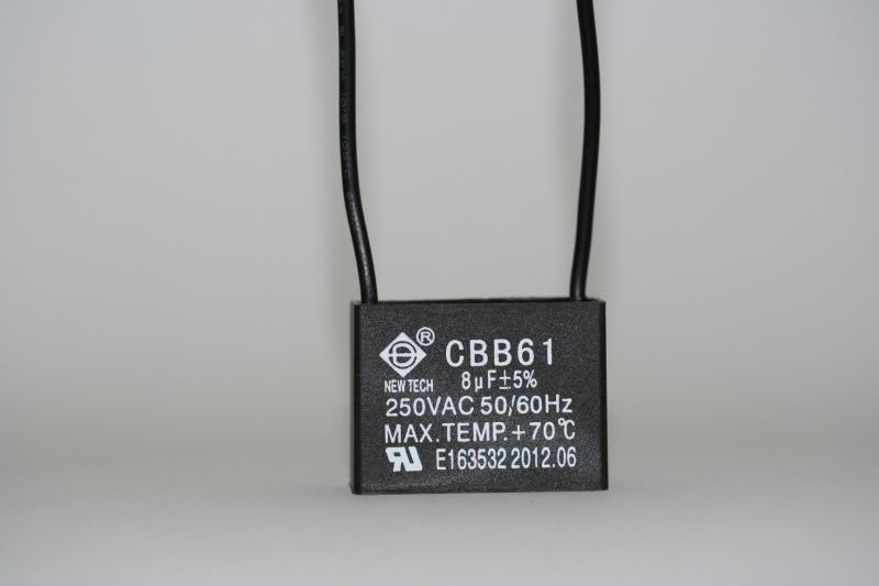 CEILING FAN CAPACITOR CBB61 8uf 250V 2 WIRE