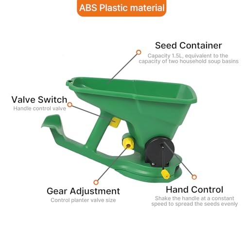Grass Seed Spreader, Fertilizer Spreader, Handheld Power Spreader, 1.5L Hand