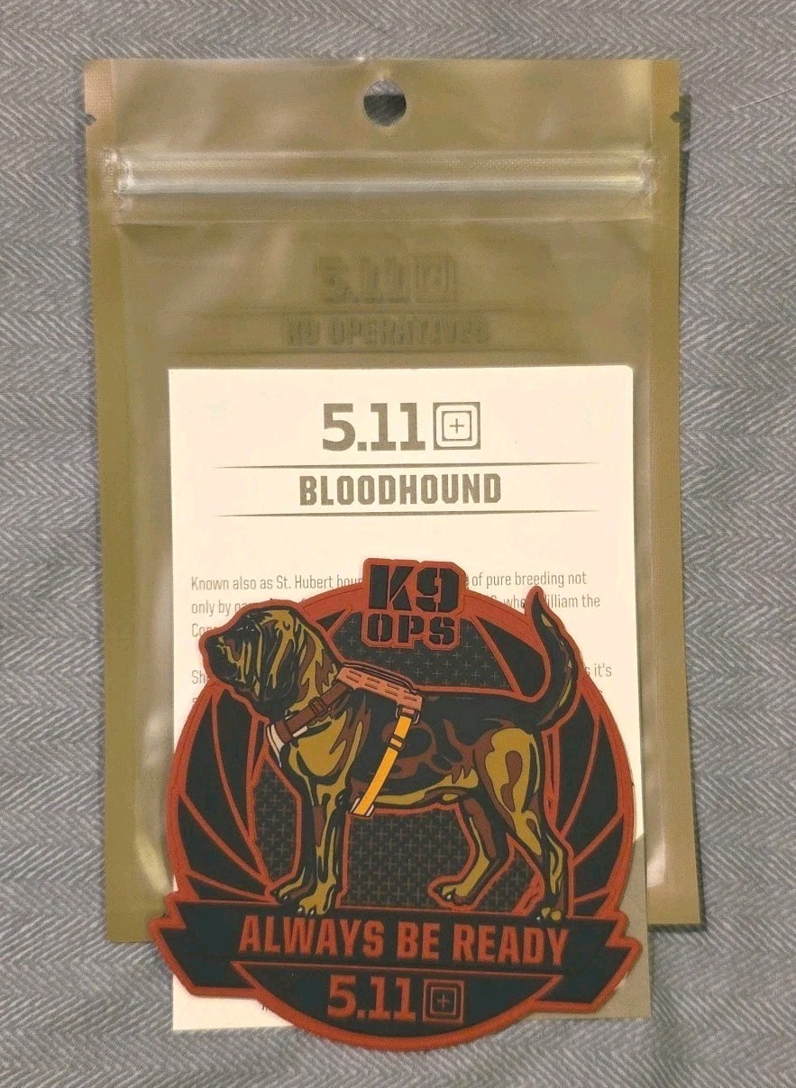 5.11 TACTICAL K9 OPS BLOODHOUND PATCH #3 ABR (LIMITED ISSUE) - NEW & RARE