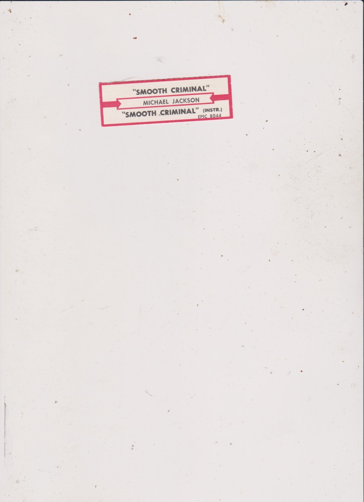 MICHAEL JACKSON-SMOOTH CRIMINAL- JUKEBOX TITLE STRIP.FREE SHIPPING IN U S