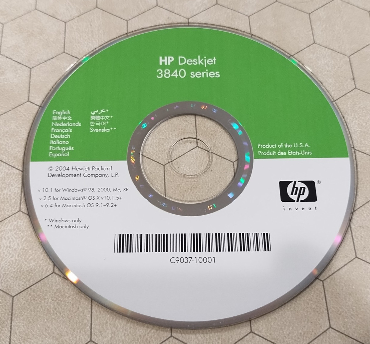 HP Deskjet 3840 Series Printer Driver Software CD-ROM, PC/Mac, 2004