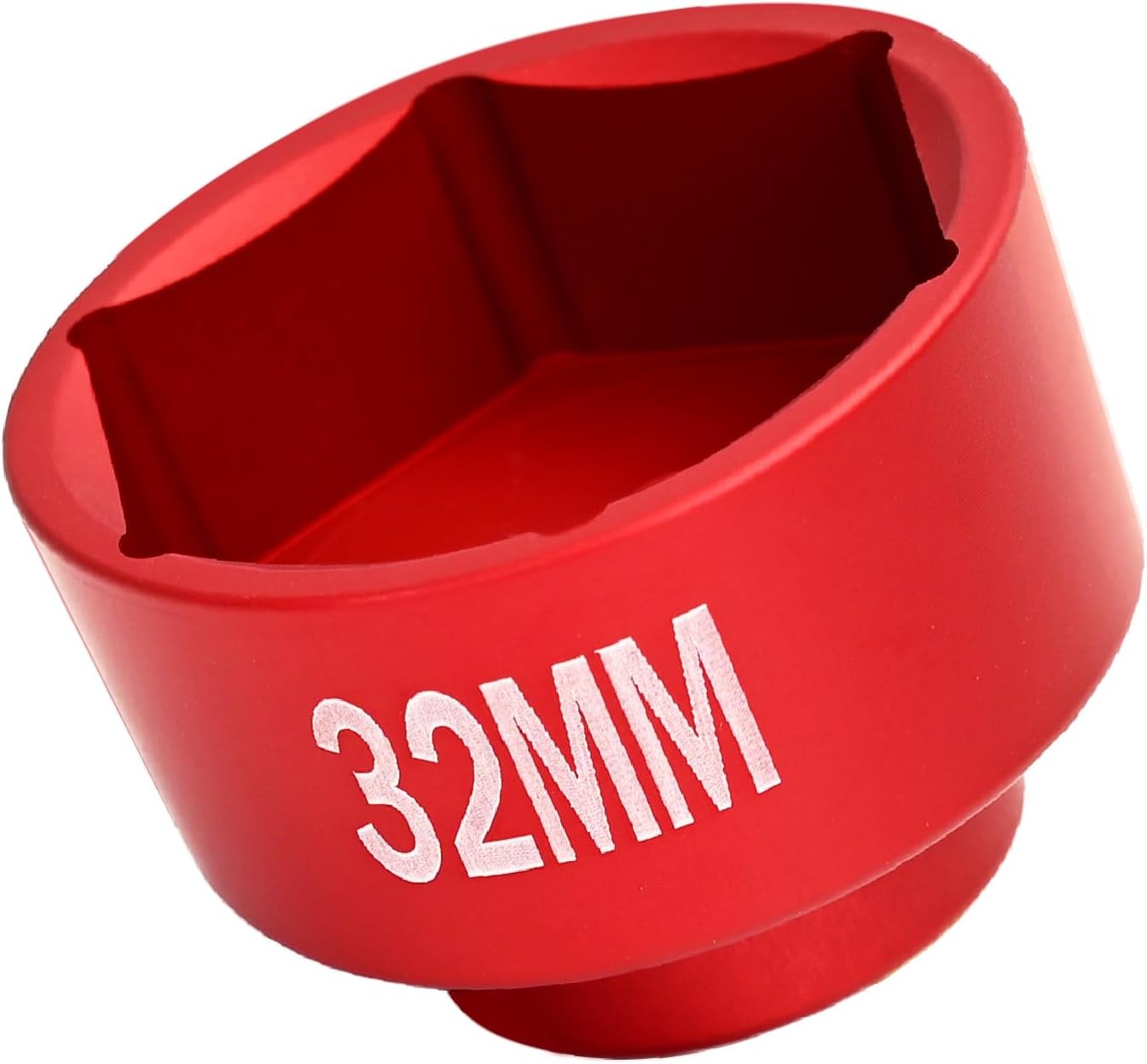 Felisbieti 3/8" Drive 32mm oil filter Cap socket wrench, Aluminum 32 mm, Red