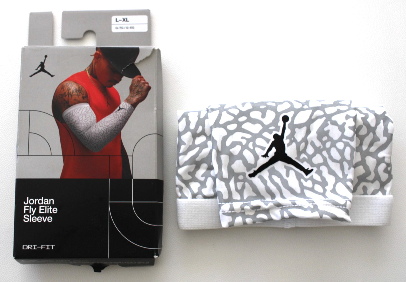 Nike Jordan Fly Baseball Arm Sleeve Men's L/XL White/Silver/Black