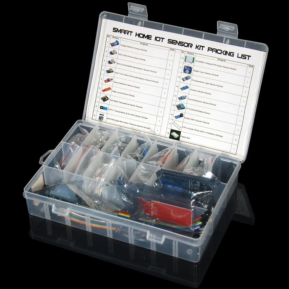 Complete 16-in-1 Sensor Kit for Smart Home Projects with Arduino Compatibility