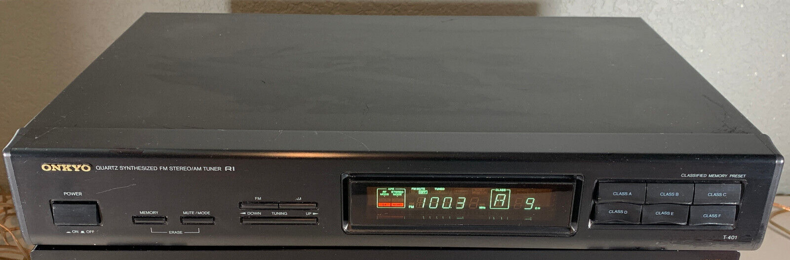 READ Warp Buttons Tested WORKS Onkyo T-401 Quartz Synthesized FM Stereo AM Tuner