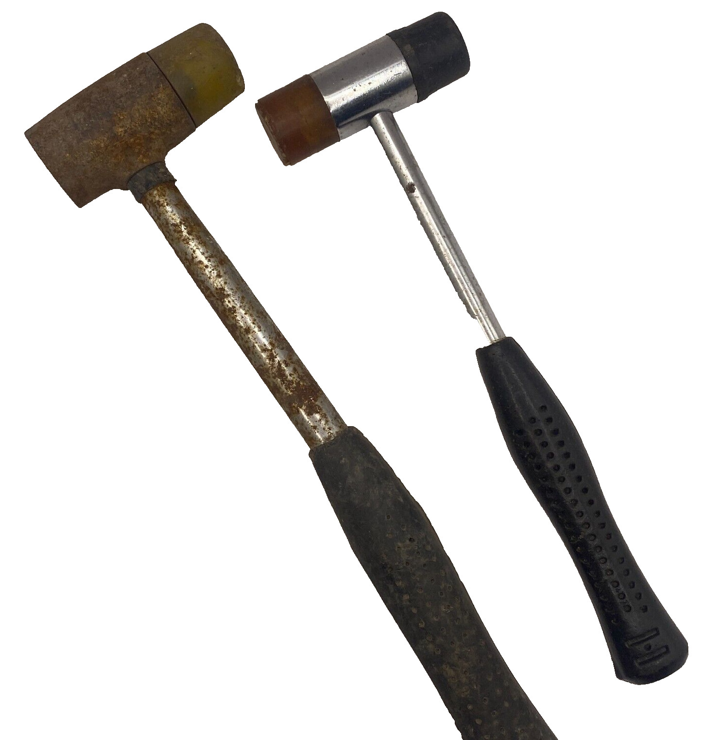 2PC Rubber Mallet Set - 11.5" & 9.25" Double Faced Soft Hammer - Non-Slip Grip✅