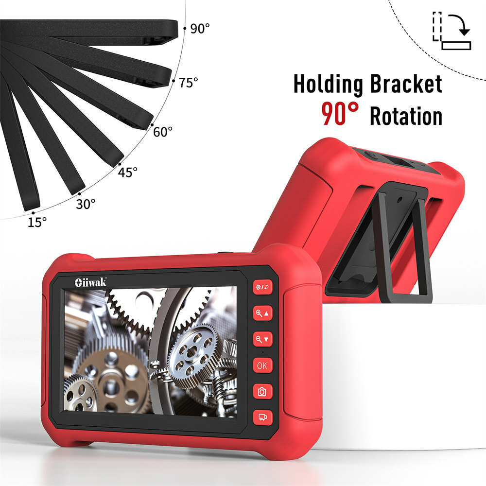 2.0MP HD Industrial Endoscope Borescope 7"IPS Screen 8mm Inspection Snake Camera