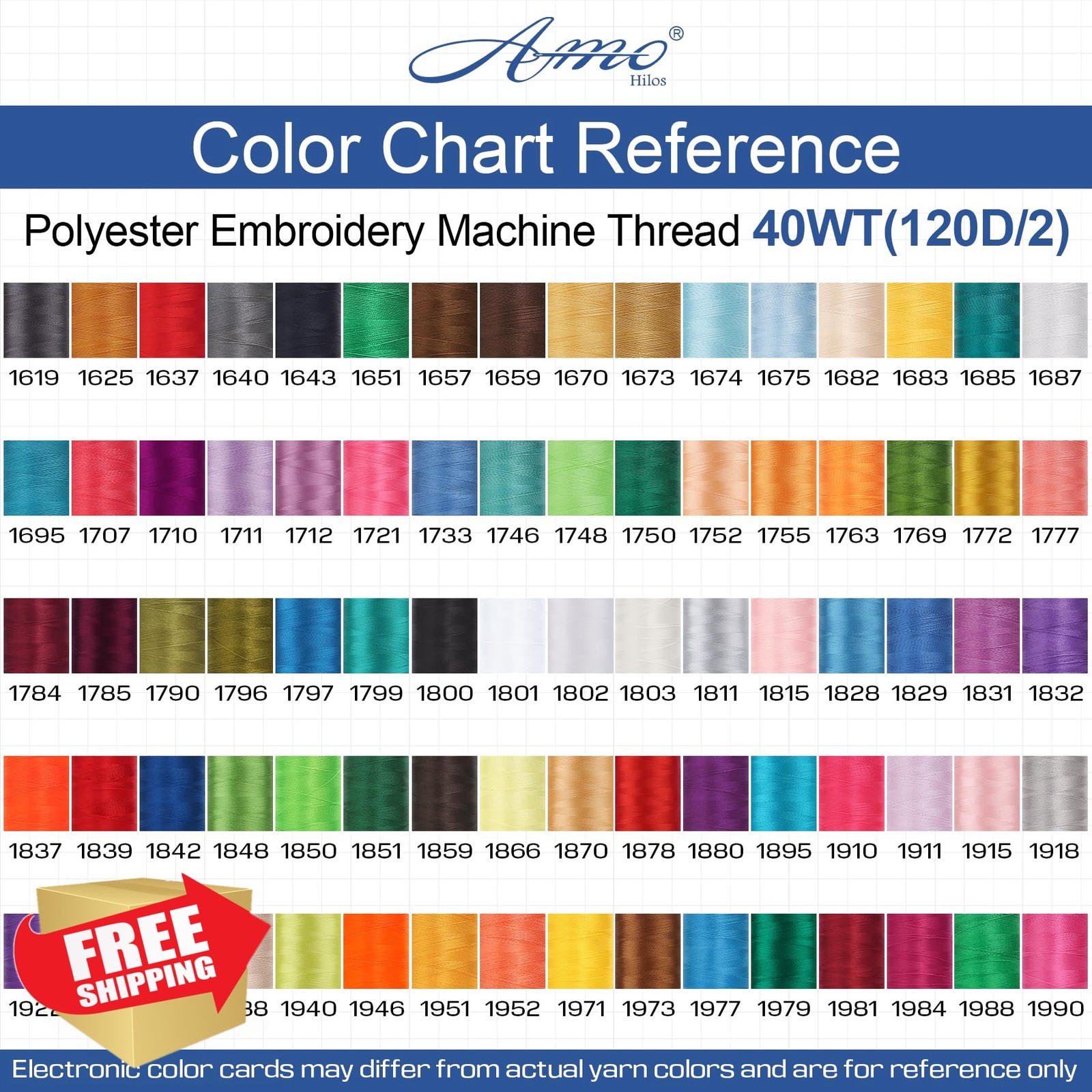 AMOHilos Polyester Embroidery Machine Thread Flamingo Pink