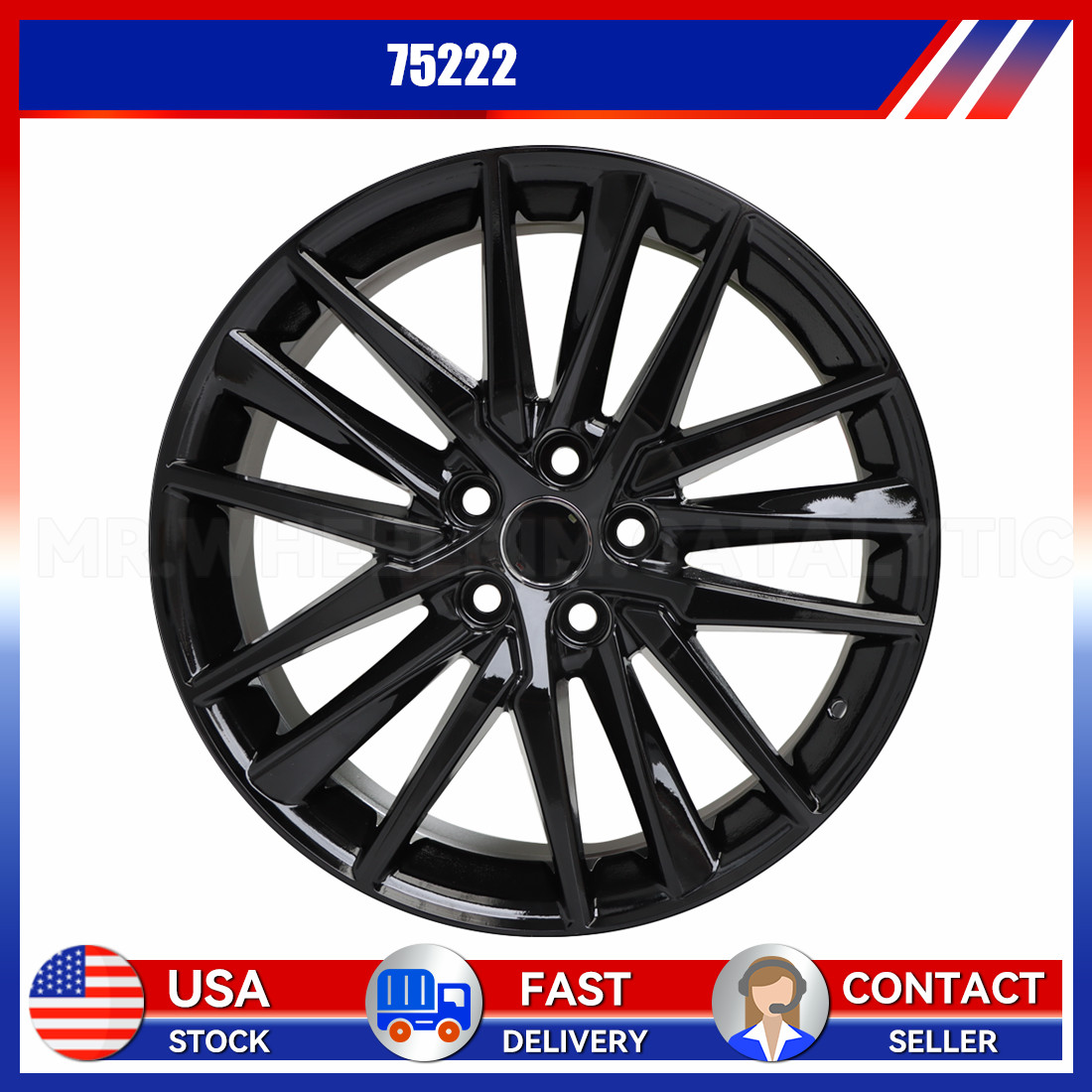 New 19" Gloss Black Alloy Wheel Rim for 2021-2024 Toyota Camry 75222 XSE