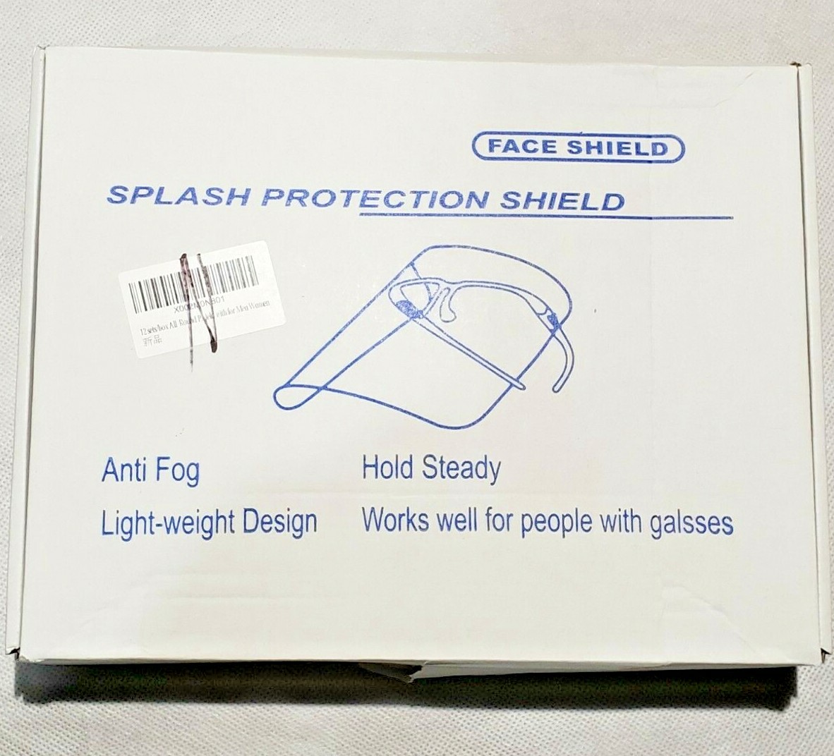 12 Safety Splash Protective Face Shields With Glasses Frames Set Unisex