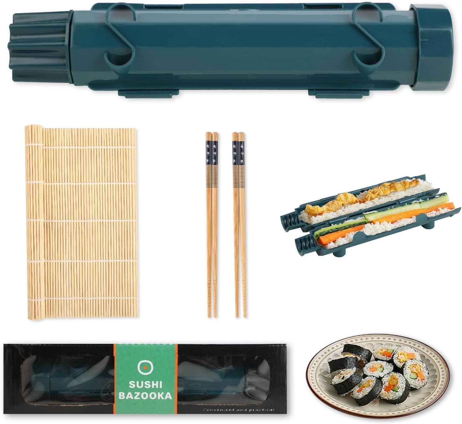 Sushi Making Kit, Sushi Bazooka, Sushi Roller Set for Beginner, Sushi Making Set
