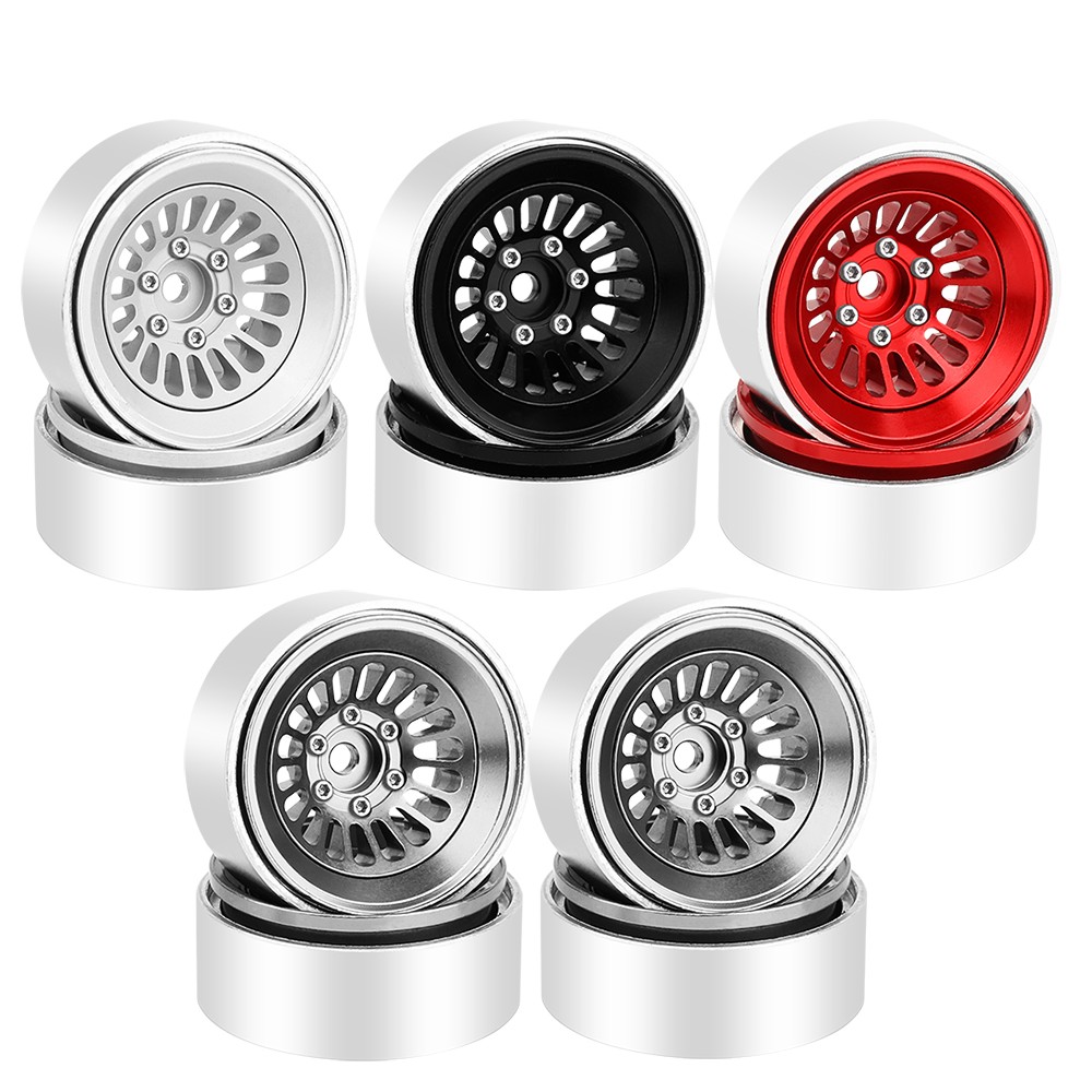 4P Aluminium Alloy 1.3" Beadlock Wheel Rims for 1/24 1/18 SCX24 TRX4m RC Crawler