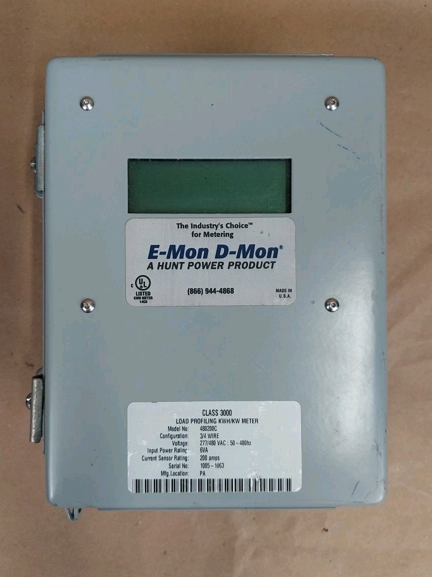 E Mon D Mon Class 3000 Load Profiling Meter 200 Amps 480200C
