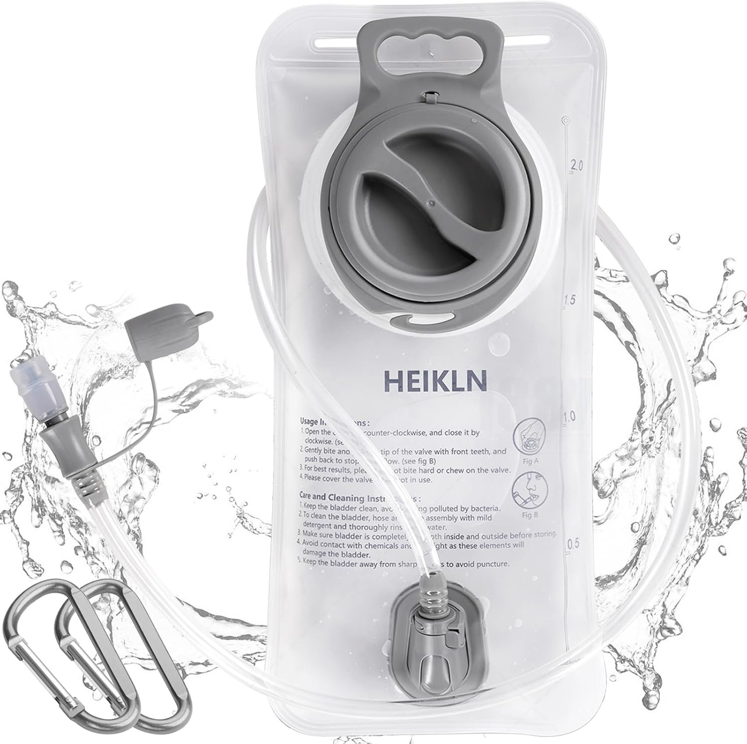 2L Hydration Bladder for Camping Running,Leak Proof Water Reservoir, BPA Free