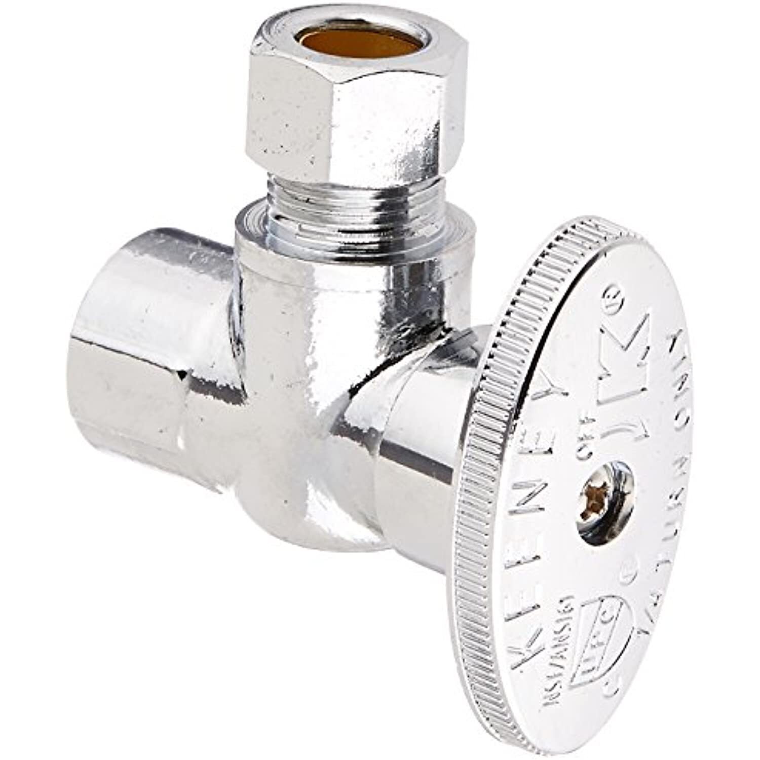 Keeney 2047PCLF 3/8-Inch FIP by 3/8-Inch O.D. Lead Free Quarter Turn Angle
