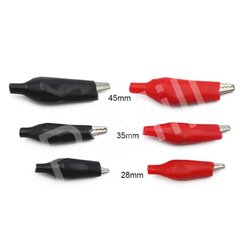 20pcs Battery Clamp Test Probe Electrical Alligator Clip Boot Black Red 45mm