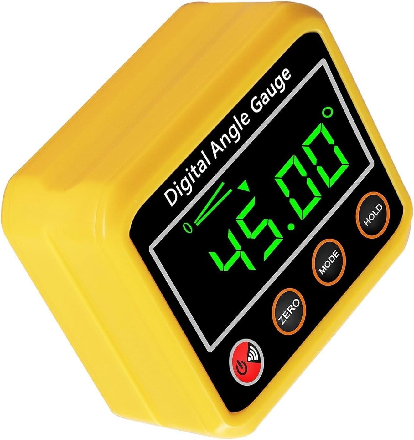Versatile Magnetic Digital Level Gauge with Memory Functions - Yellow Protractor