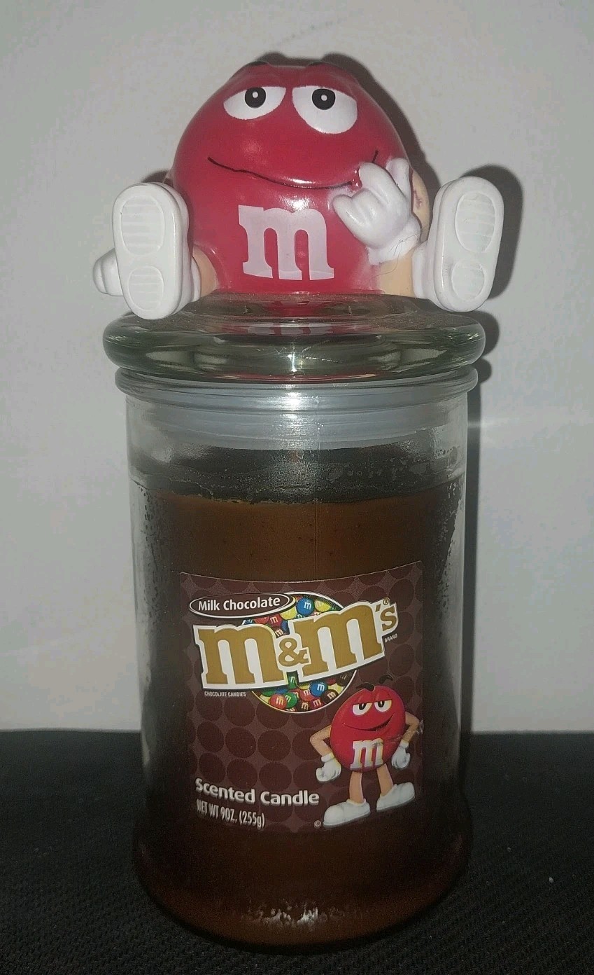 M&M's M&M Red Milk Chocolate Scented Clear Glass Container