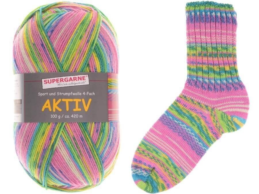 Supergarne Aktiv Sock yarn 4-ply superwash 100g/459yd Creation # 2805 lotos