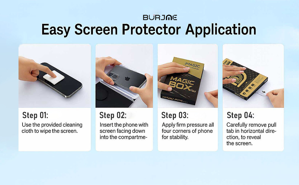 Burjme iPhone 16 Pro Max (5th Gen) Shatterproof Tempered Glass Screen Protector