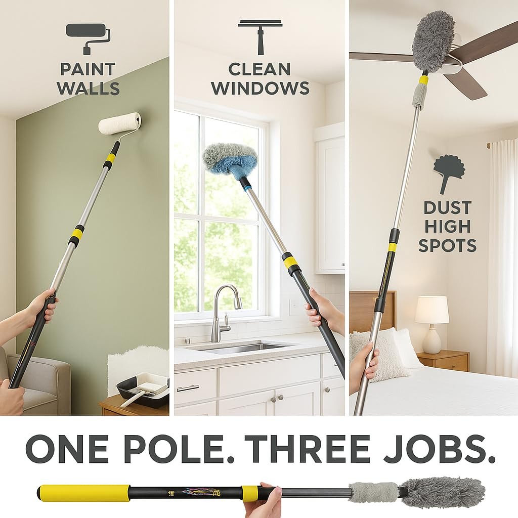 Bates- Extension Pole, 3 Ft Telescoping 3 Ft, Black and Yellow