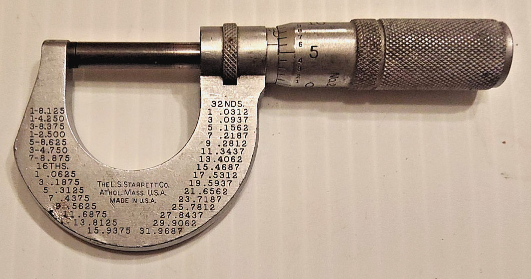 Vintage L.S. Starrett No. 230-F Outside Micrometer 0-1" Machinist Tool Working