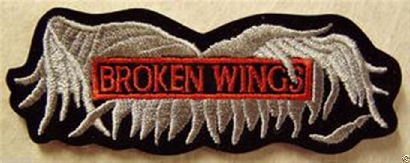 BROKEN WINGS EMBROIDERED BIKER VEST JACKET PATCH