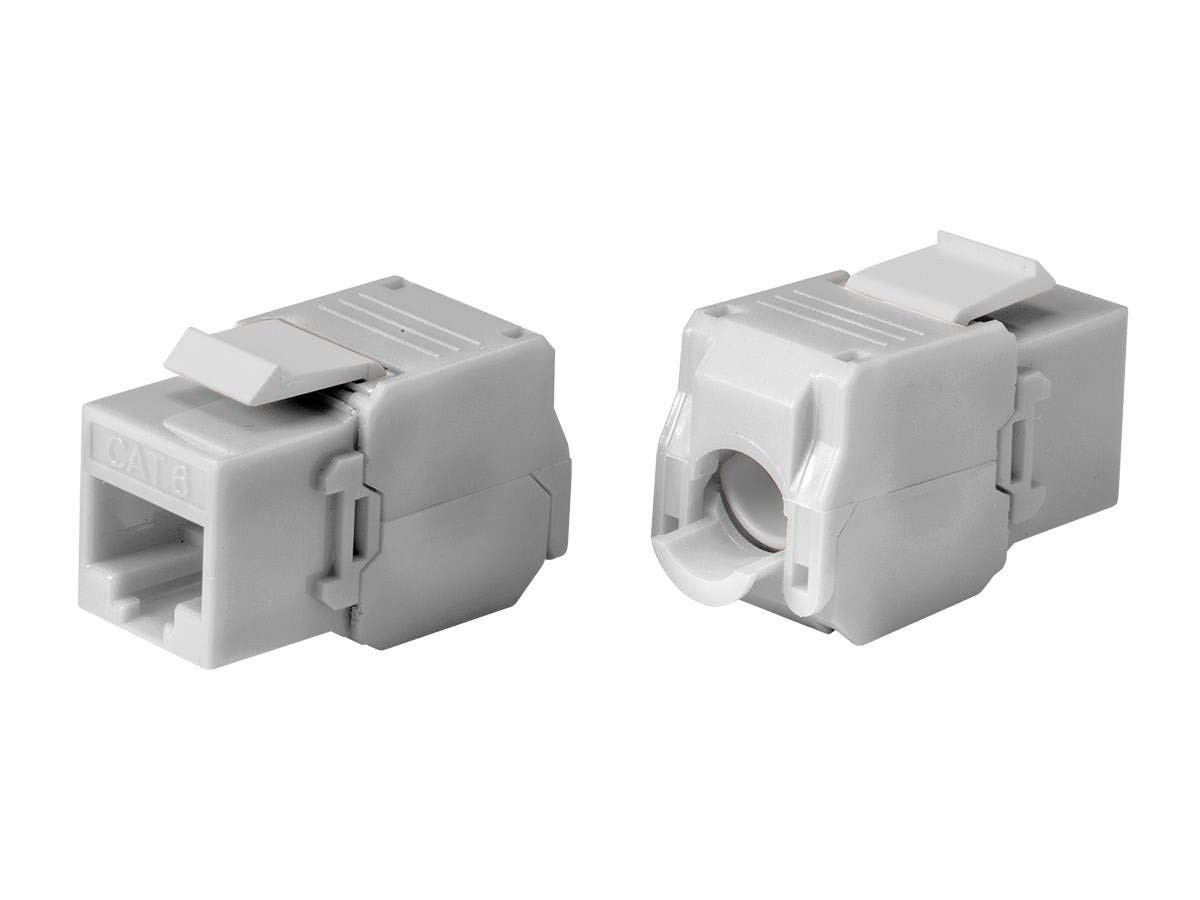Monoprice Cat6 RJ-45 Toolless 180-Degree Keystone, 1 Count (Pack of 1), White