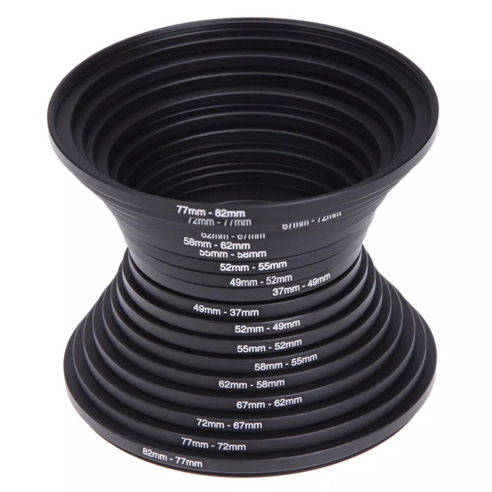 DSLR Camera Lens Filter Adapter Ring Precision CNC Machining 18pcs 37-82mm