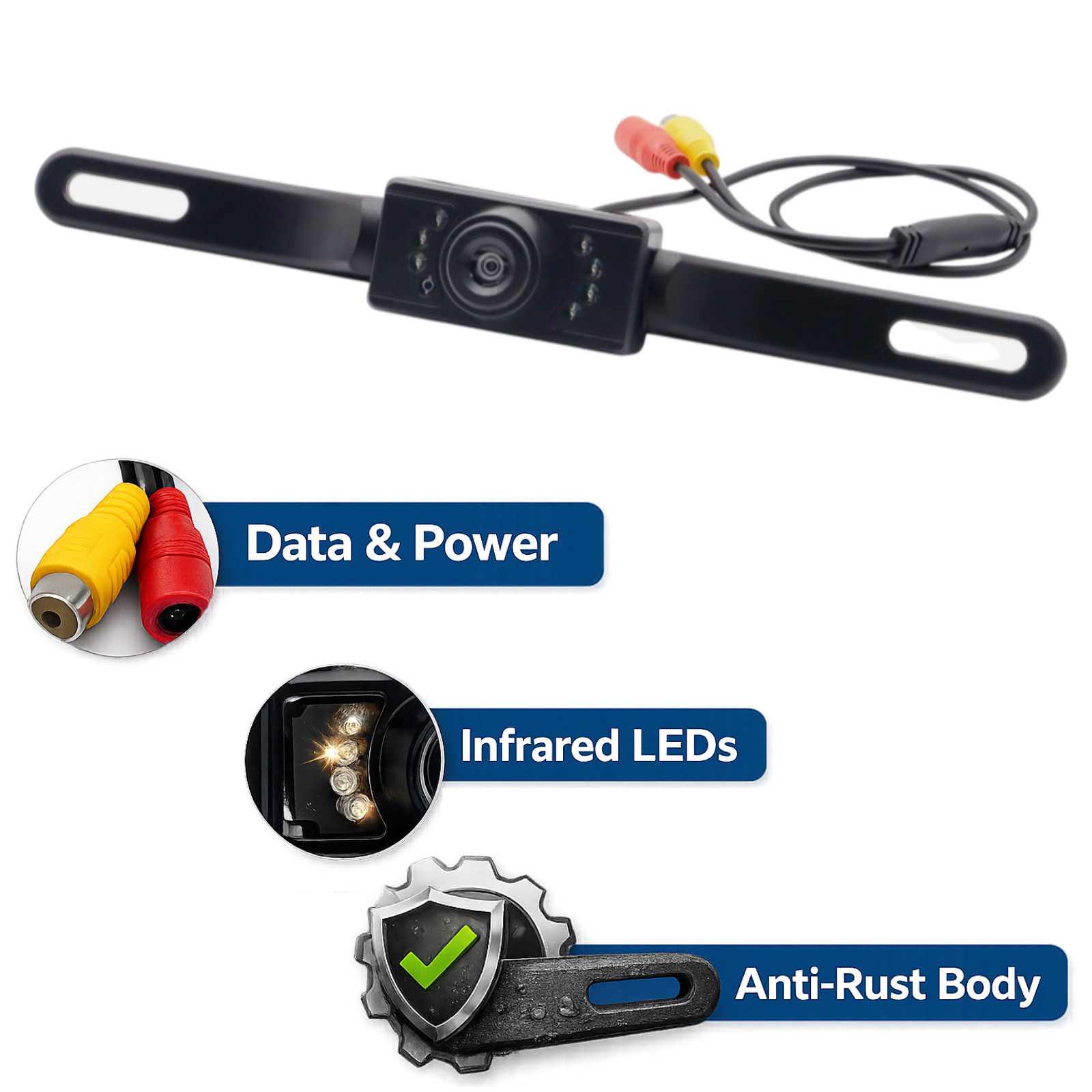 Rearview Backup Plate Camera for ALPINE X-308U X308U Install Kit