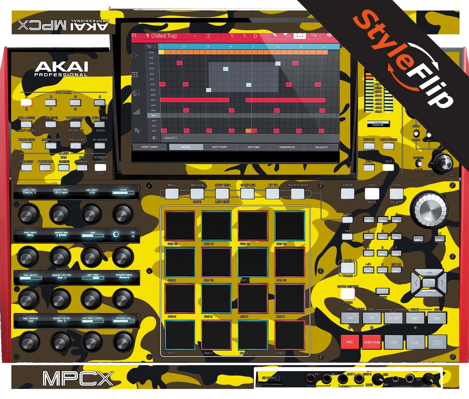 Akai MPC-X Skin | Camo Yellow | Protective Decal | StyleFlip Skins