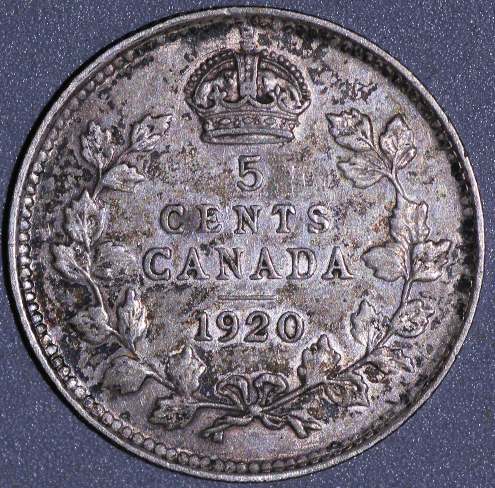 1920 Canada 5 Cents EF-AU King George V