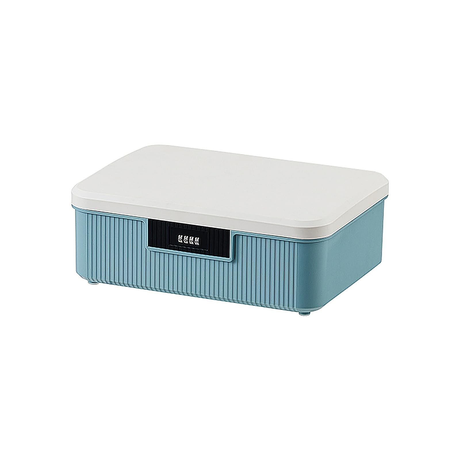 Qiveno Lockable Storage Container Bin 4.2 Gallon Blue with Combination Lock