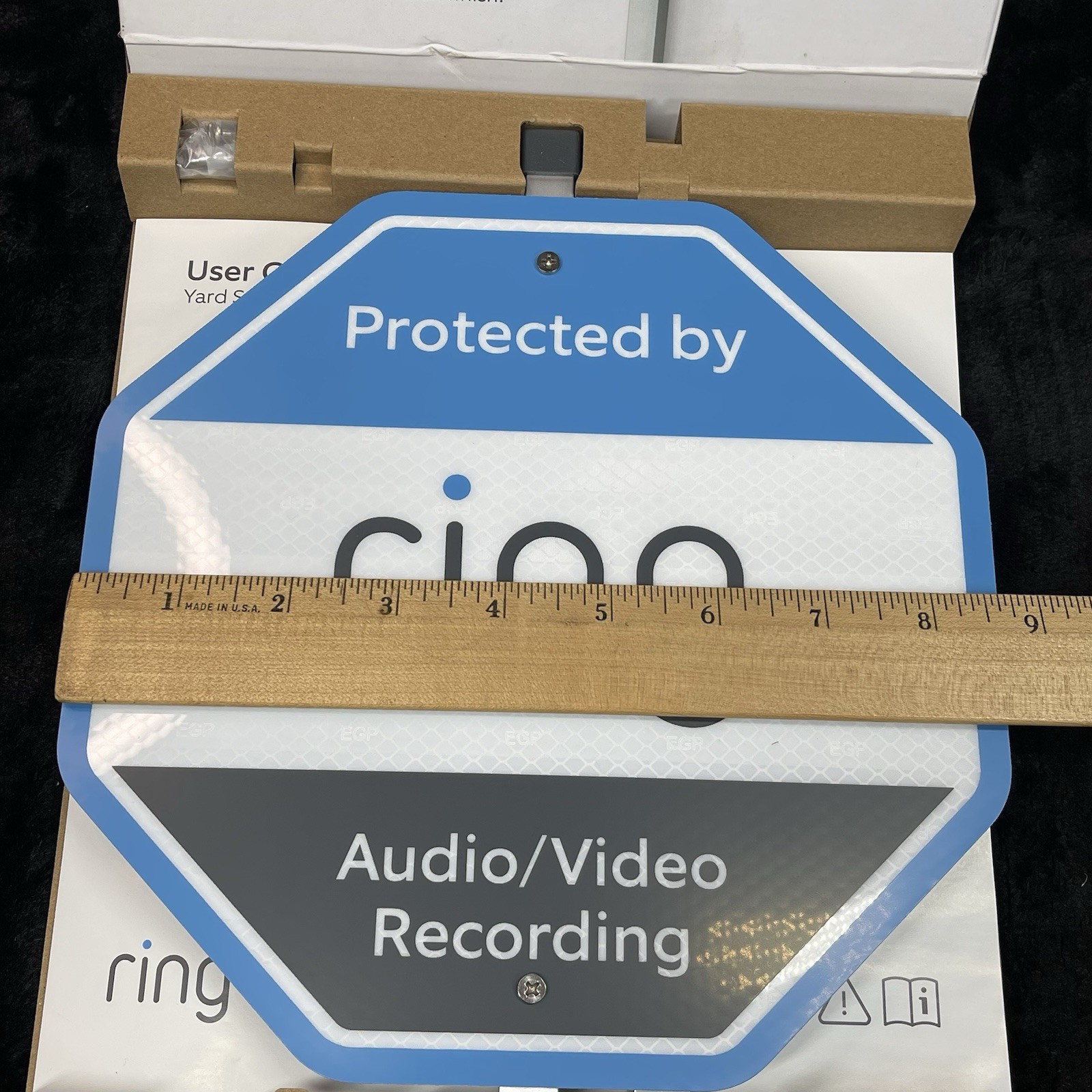 Ring Yard Security Sign Protected by Ring Audio Video Recording Reflective NOB