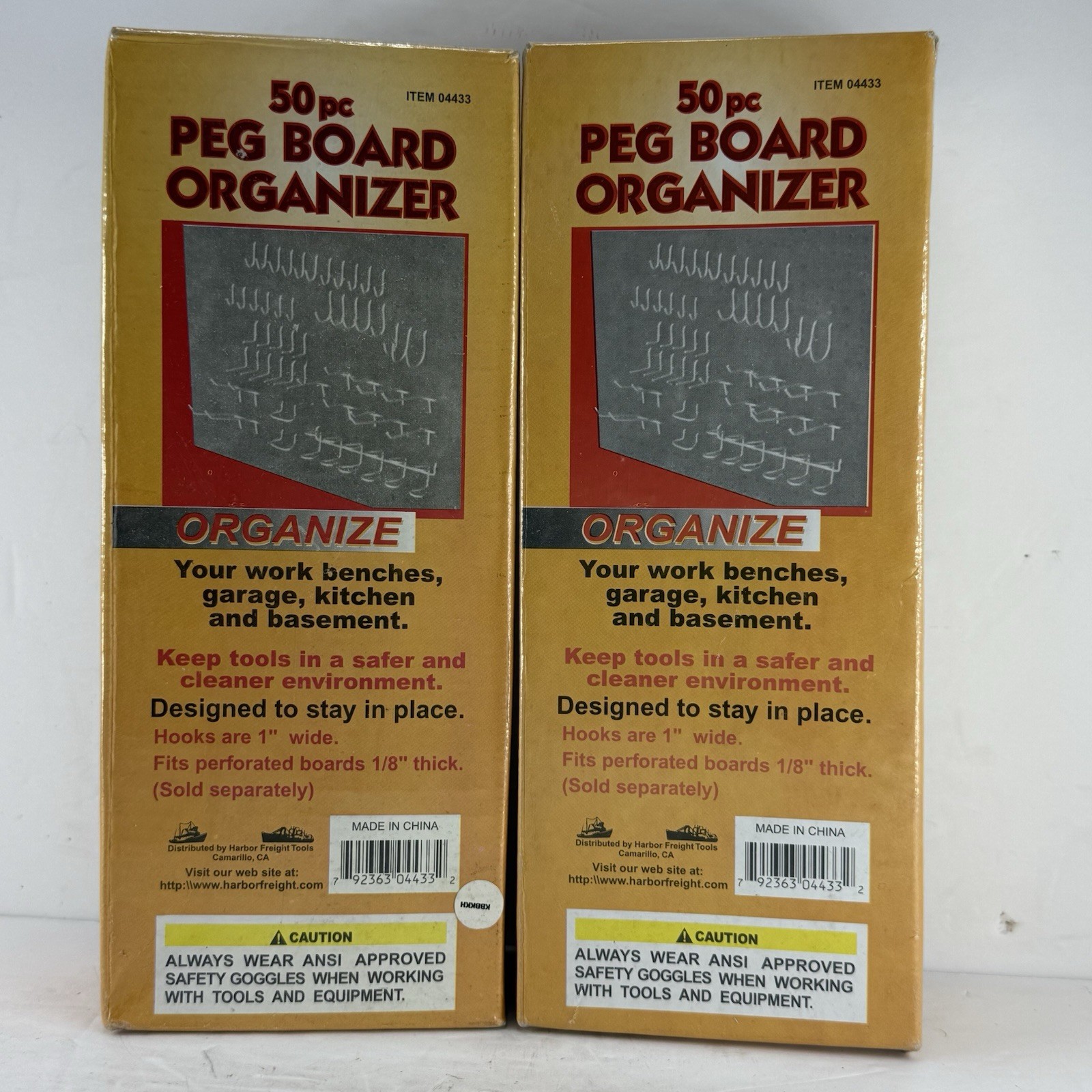 Lot Of #2 50 PC. Peg Board Organizer Benches/Kitchen/Shop/basement