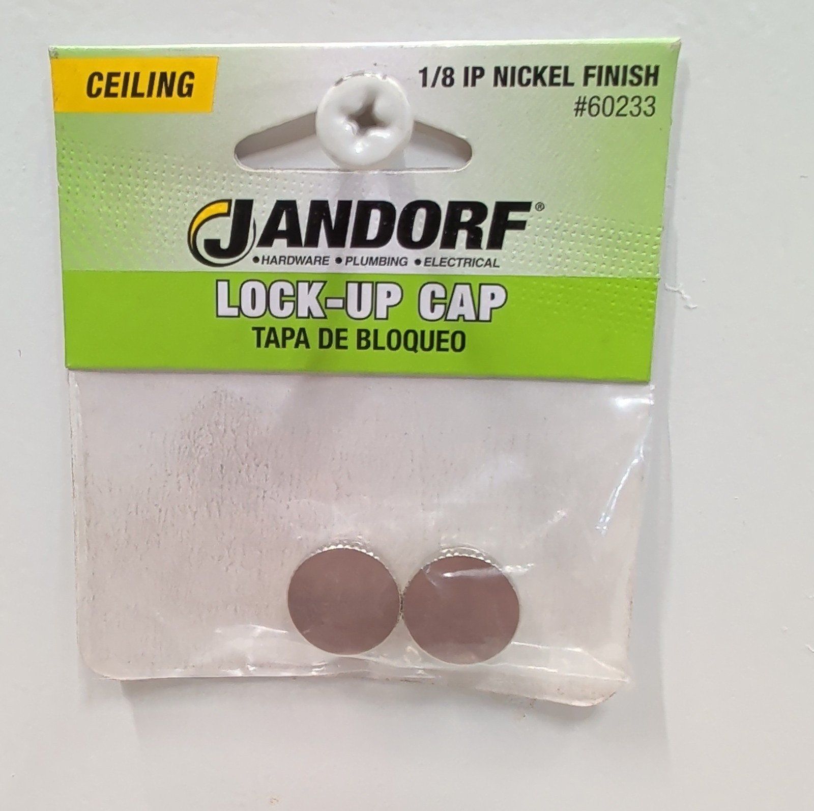 Jandorf 60233 Nickel Lock‑Up Caps 1/8 IP Thread Lamp Hardware New