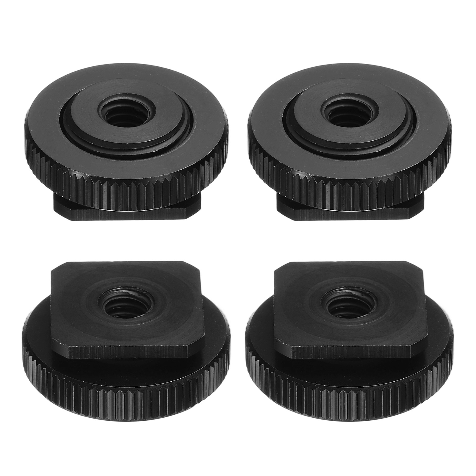 4 Pcs Hot Shoe Adapter 5/8" Male to 1/4" Female Thread Nut 0.39x0.98x0.98 Inch