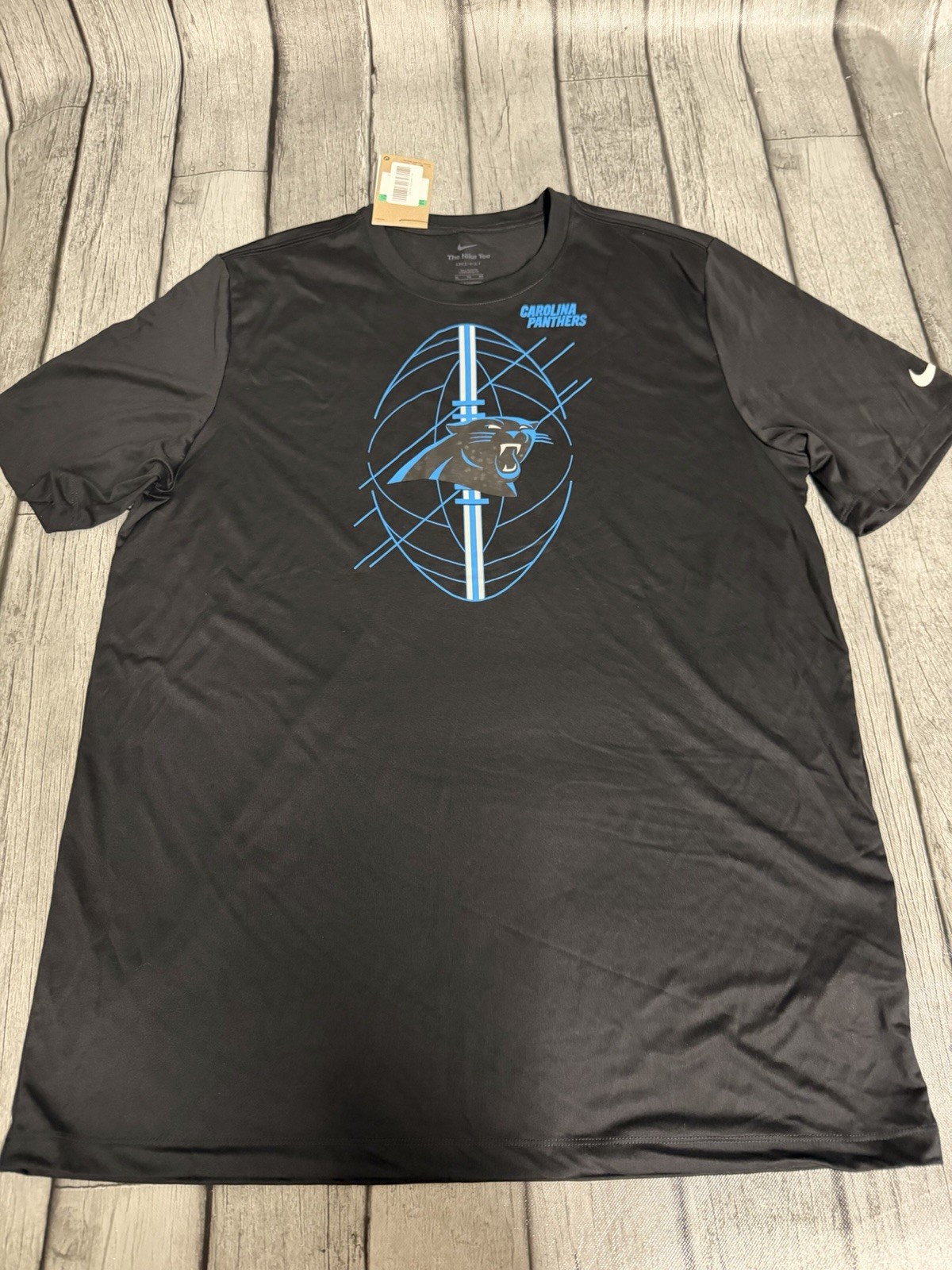 NWT Mens Nike Carolina Panthers Icon Performance T-shirt Black Sz XL Tall XLT