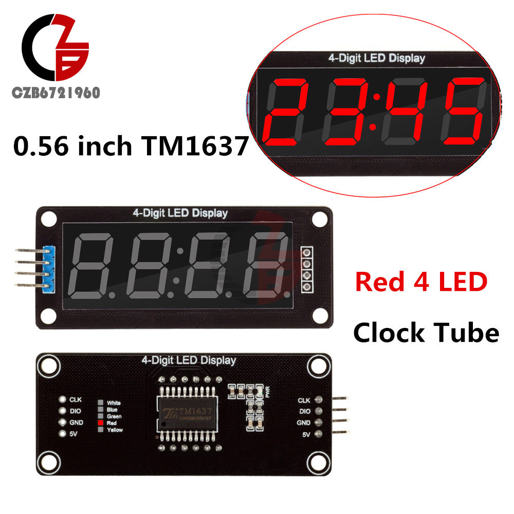 Red 0.56 Inch TM1637 4-Bits Digital LED Display Clock Tube Display for Arduino