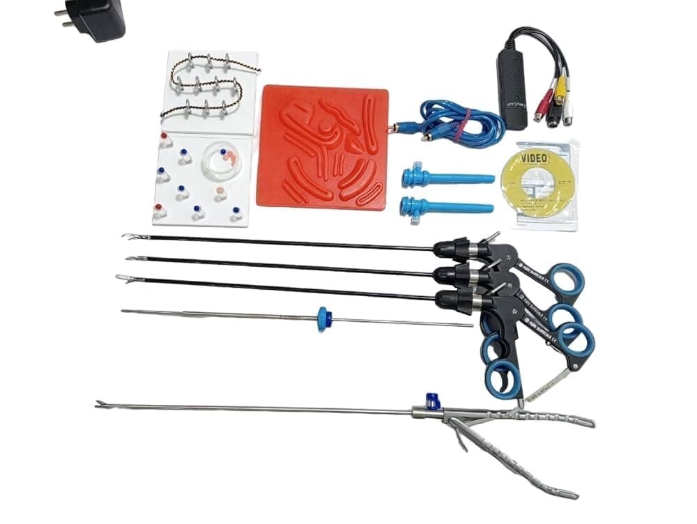laparoscopic endo trainer simulator box hd camera training instruments set 14pc