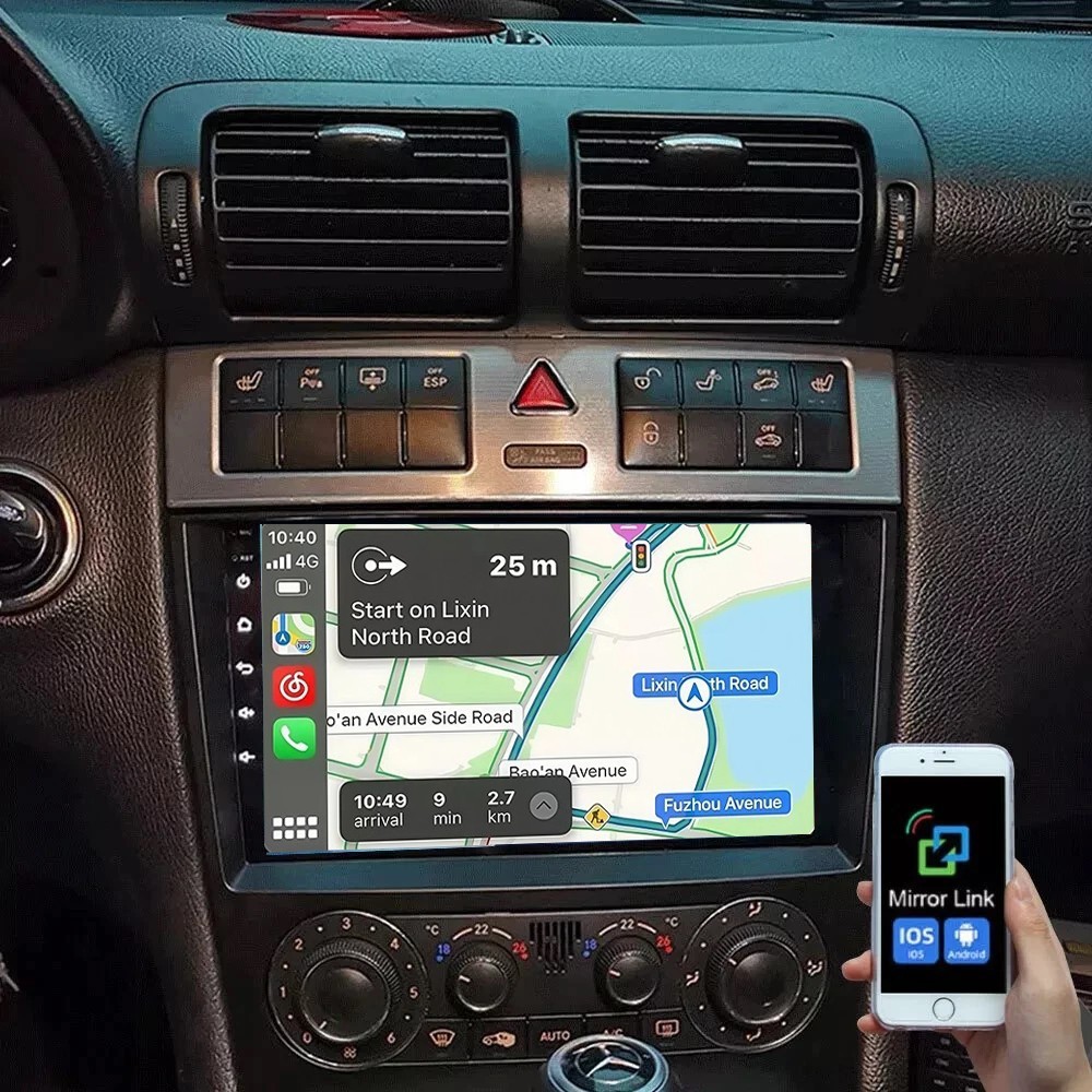 9'' Carplay For Mercedes Benz C230 C280 C350 2004-2009 Car Stereo Radio GPS Navi